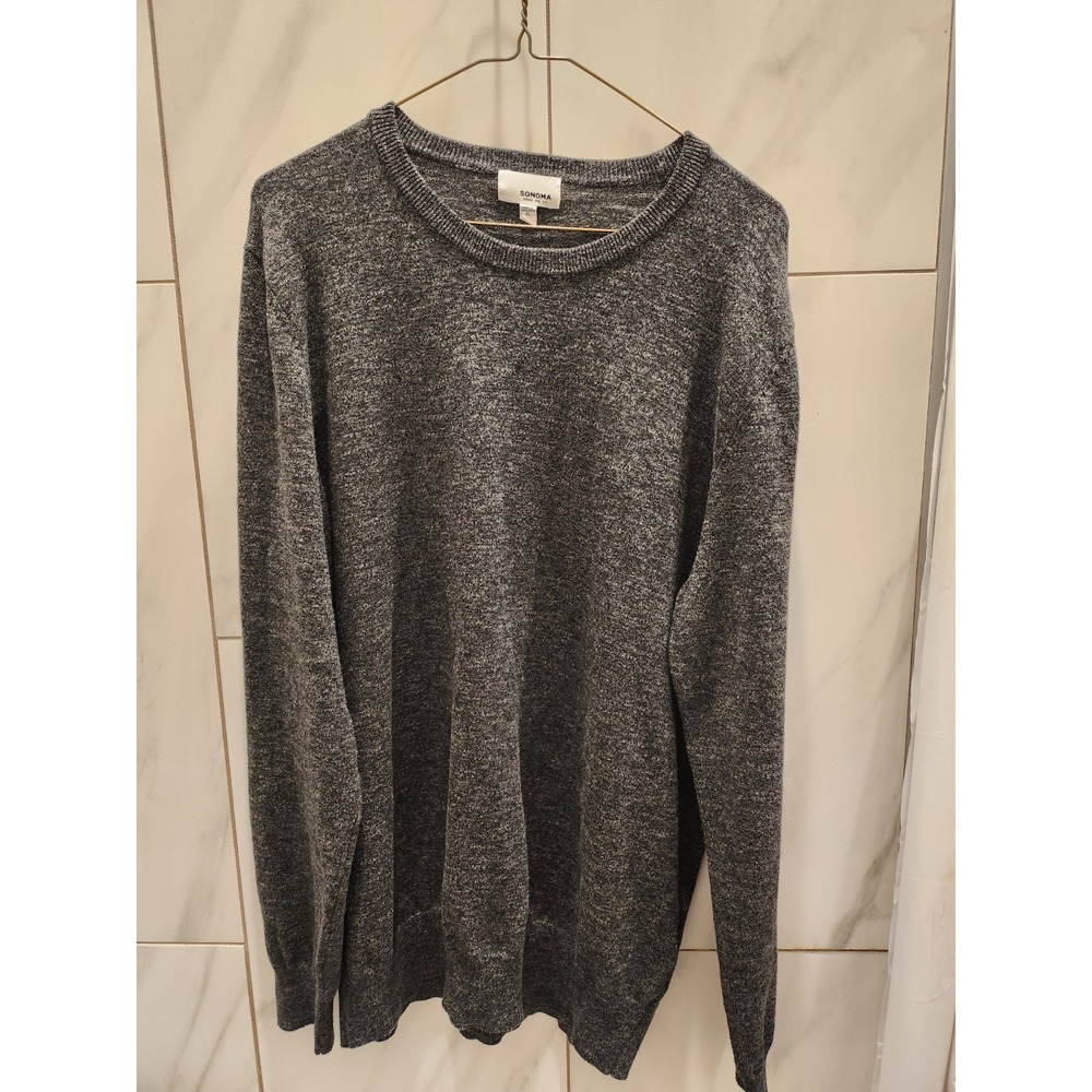 Sonoma Sweater Mens X-Large,Pullover,Crew Neck,Cotton Blend,Dark Gray,Excellent